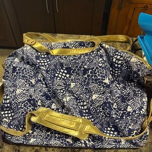 Lilly Pulitzer for Target Blue and Gold Travel Bag